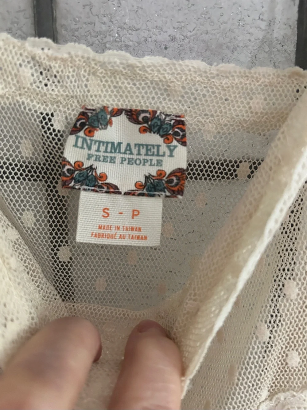 Free People intimately  Sheer Ivory/Dot Maxi Slip Dress